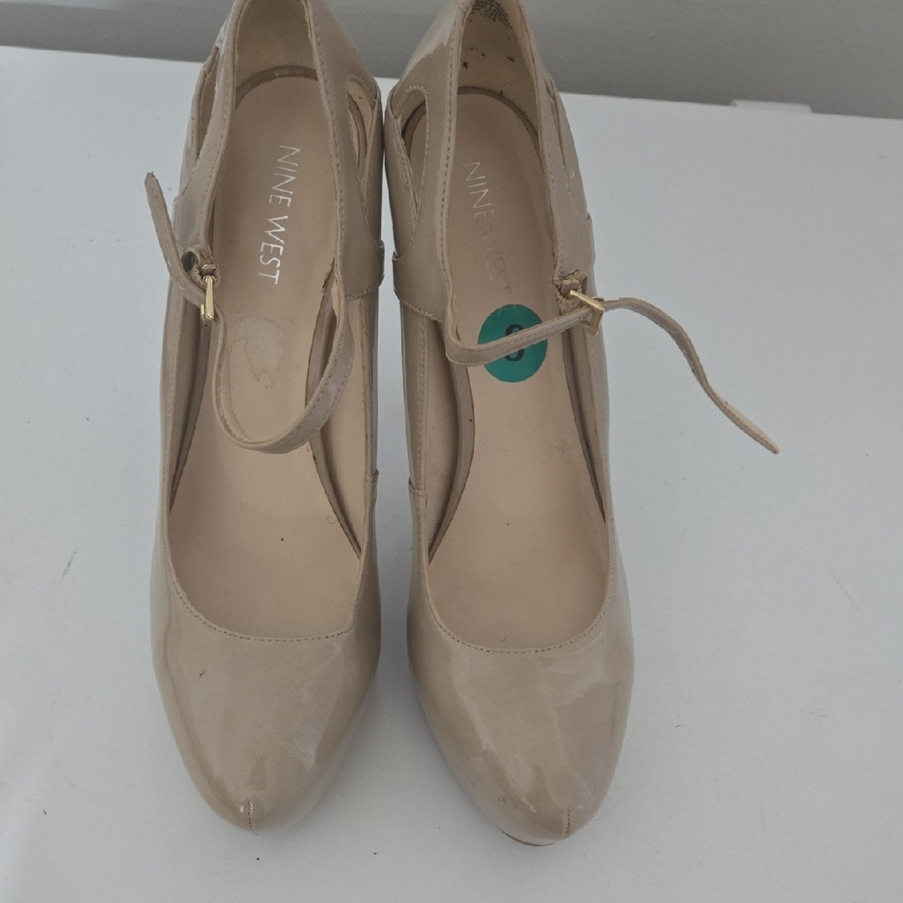 Nine West Tan Heels with Mary Jane Style